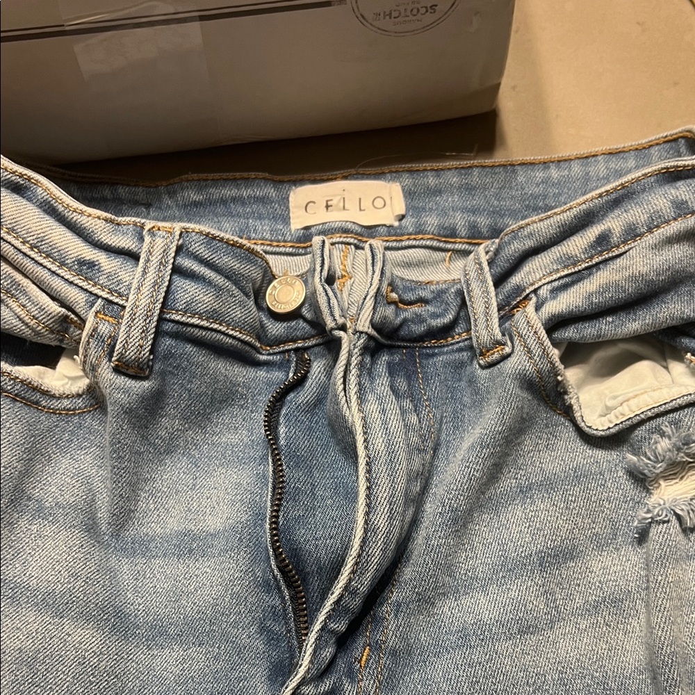 Cielo Denim Blue Ripped Jeans